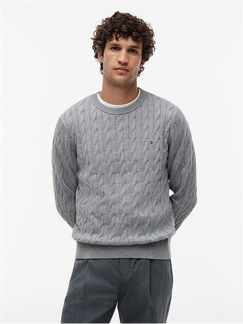 classic cotton cable crew neck TOMMY HILFIGER | MW0MW33132P91